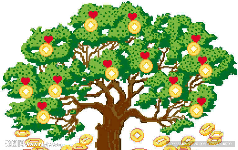 十字绣源文件 招财树 图纸
