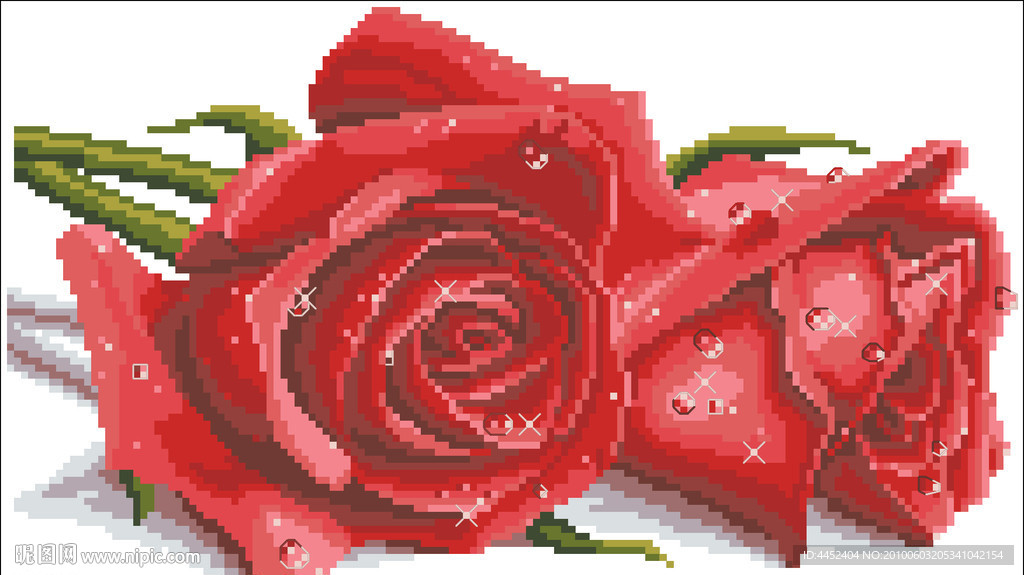 十字绣源文件 玫瑰情人 图纸