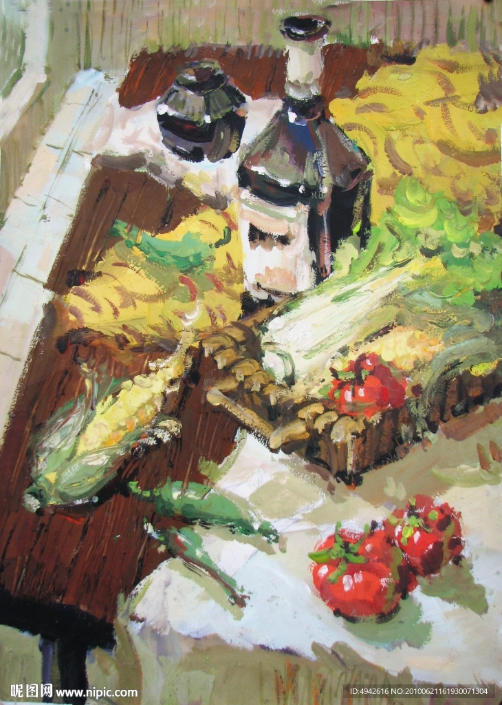 水粉静物画