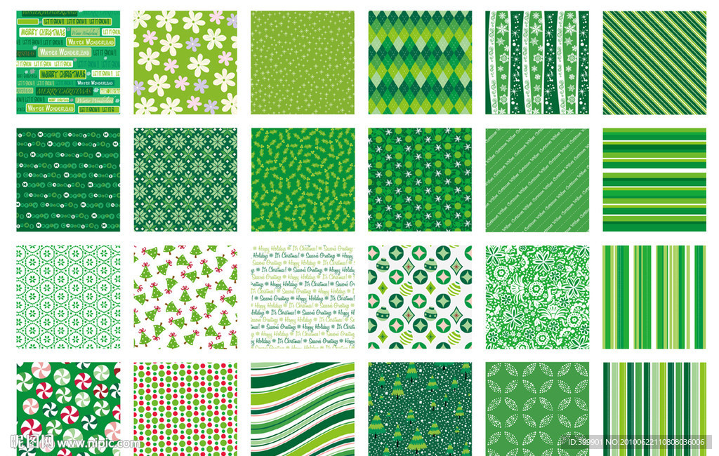 圣诞矢量底纹之绿色系列