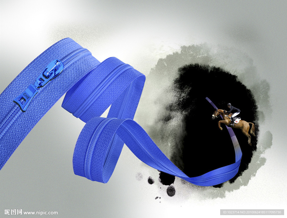 拉链拉锁体育运动水墨海报