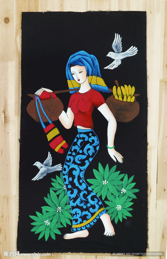 少数民族人物油画扫描