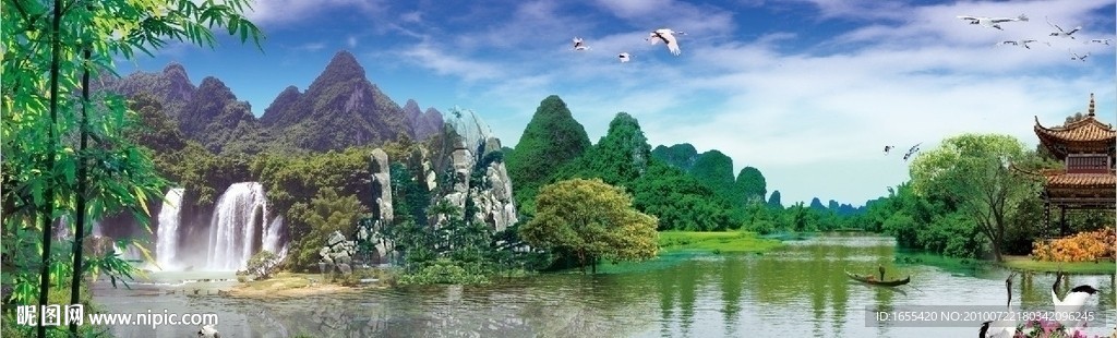 山水风景 自然风景 挂画 中堂画