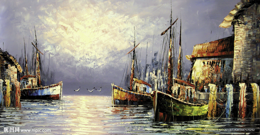 美丽的地中海油画