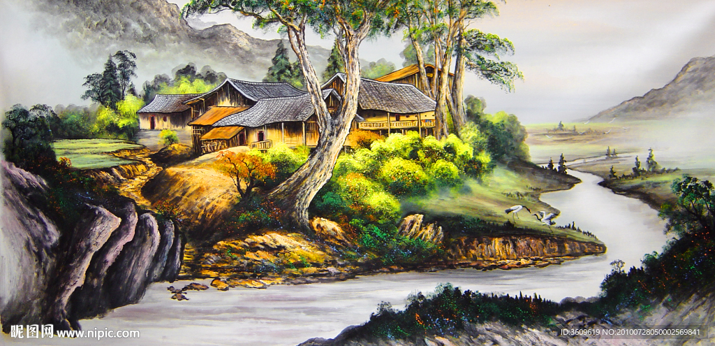 漂亮的风景油画