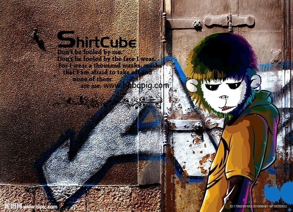 街头嘻哈风格个性卡通人物猩猩