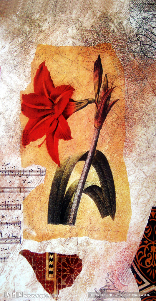 漂亮的抽象花油画