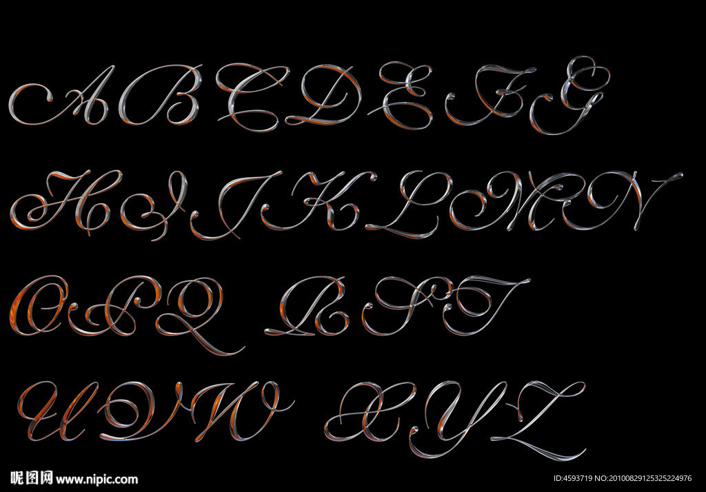 金字 黄金字 金属字 钛金字 26个字母