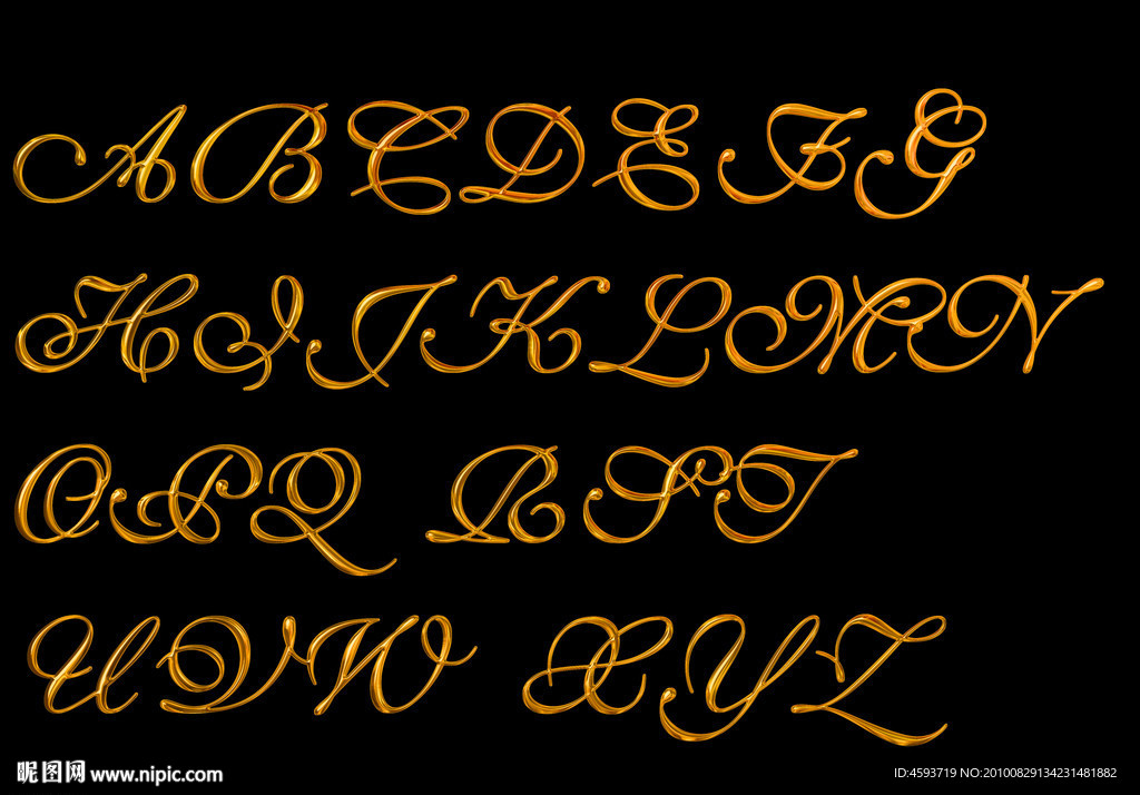 金字 黄金字 26个字母