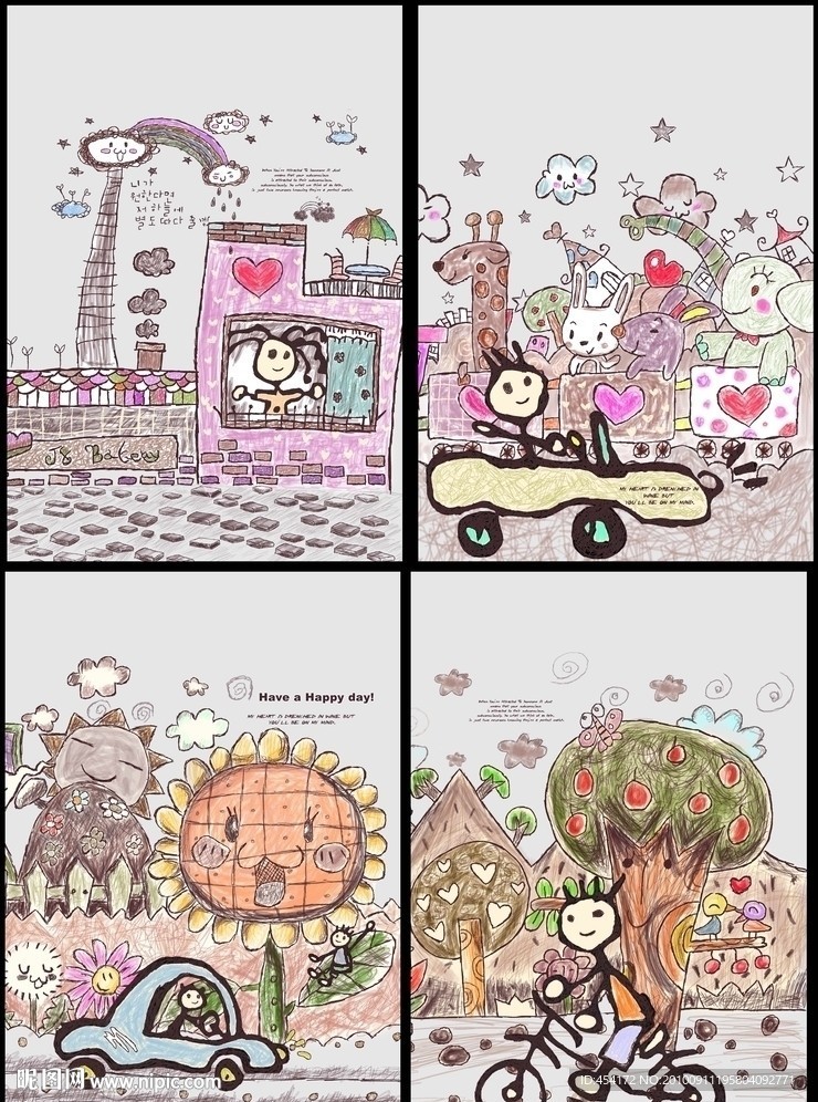 韩国素描可爱卡通封面