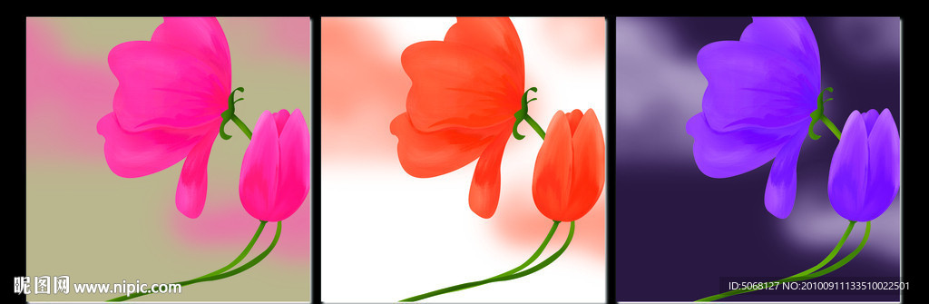 无框画 花