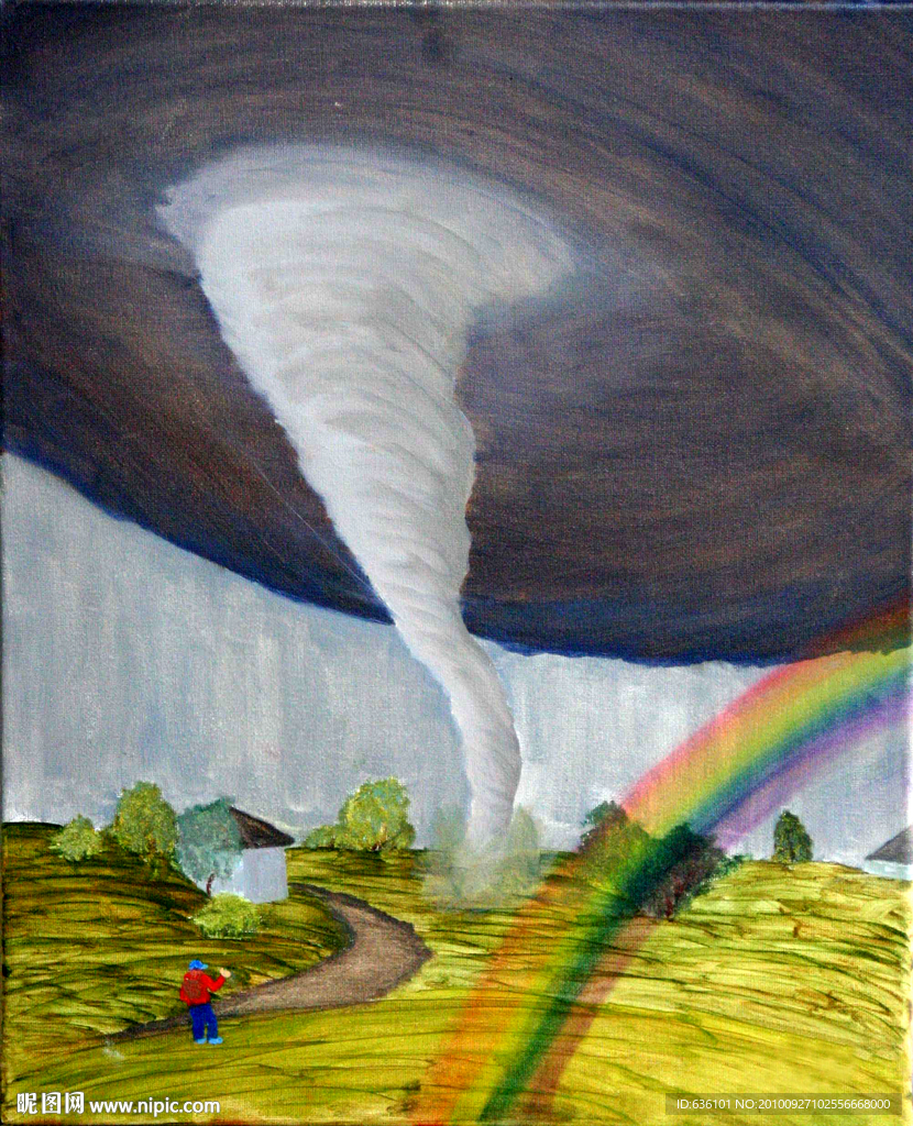 风景油画 风光油画 龙卷风