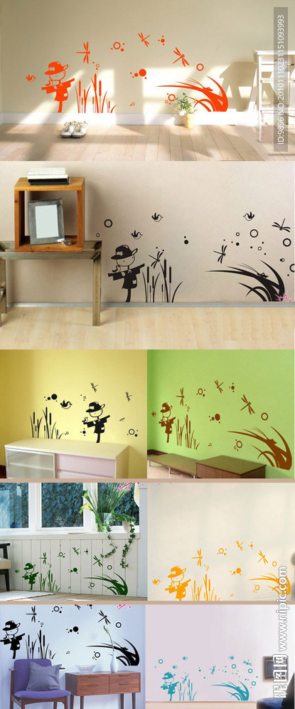 稻草人 墙贴专业素材