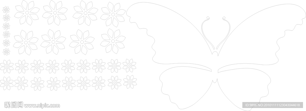 花海一蝶文泰刻 墙贴图库模板