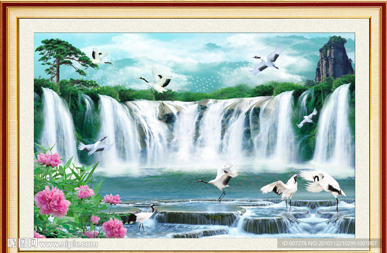 山水画 流水生财