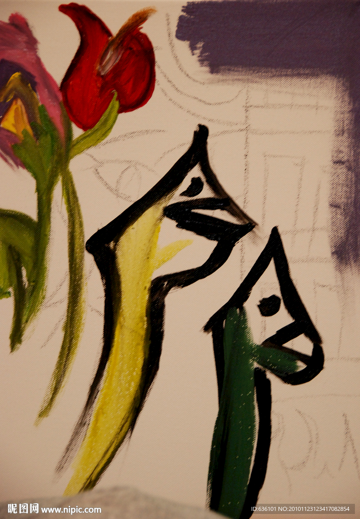 花卉油画 花油画