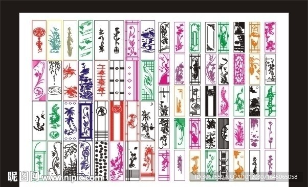 雕刻花白描 电脑刻绘 雕刻 雕花矢量