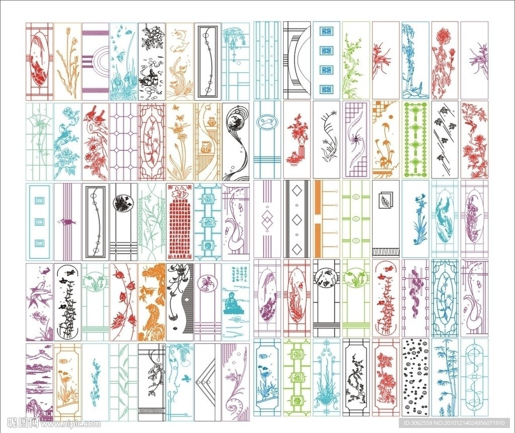 门雕刻 门雕花 白描