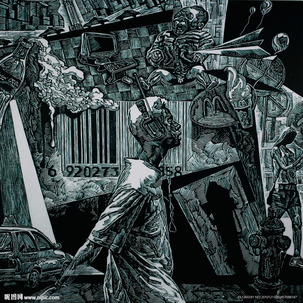 人物 抽像 表画 着色画