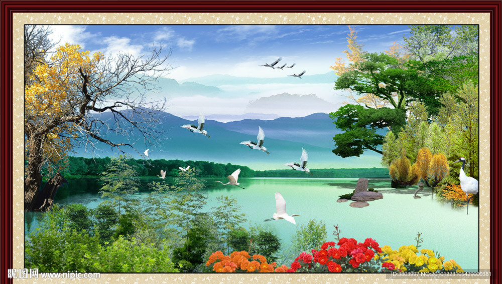 山水画 自然风景 湖光山色 生态保护区