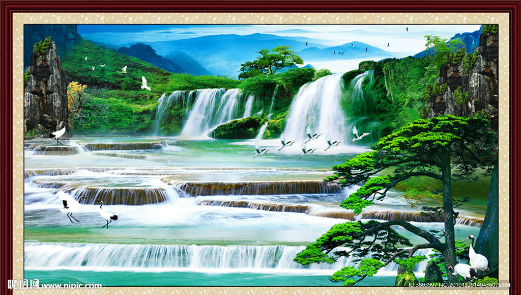 山水画山水风景