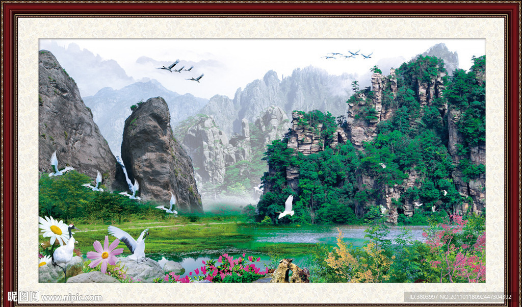 山水画 山水风景 中堂画