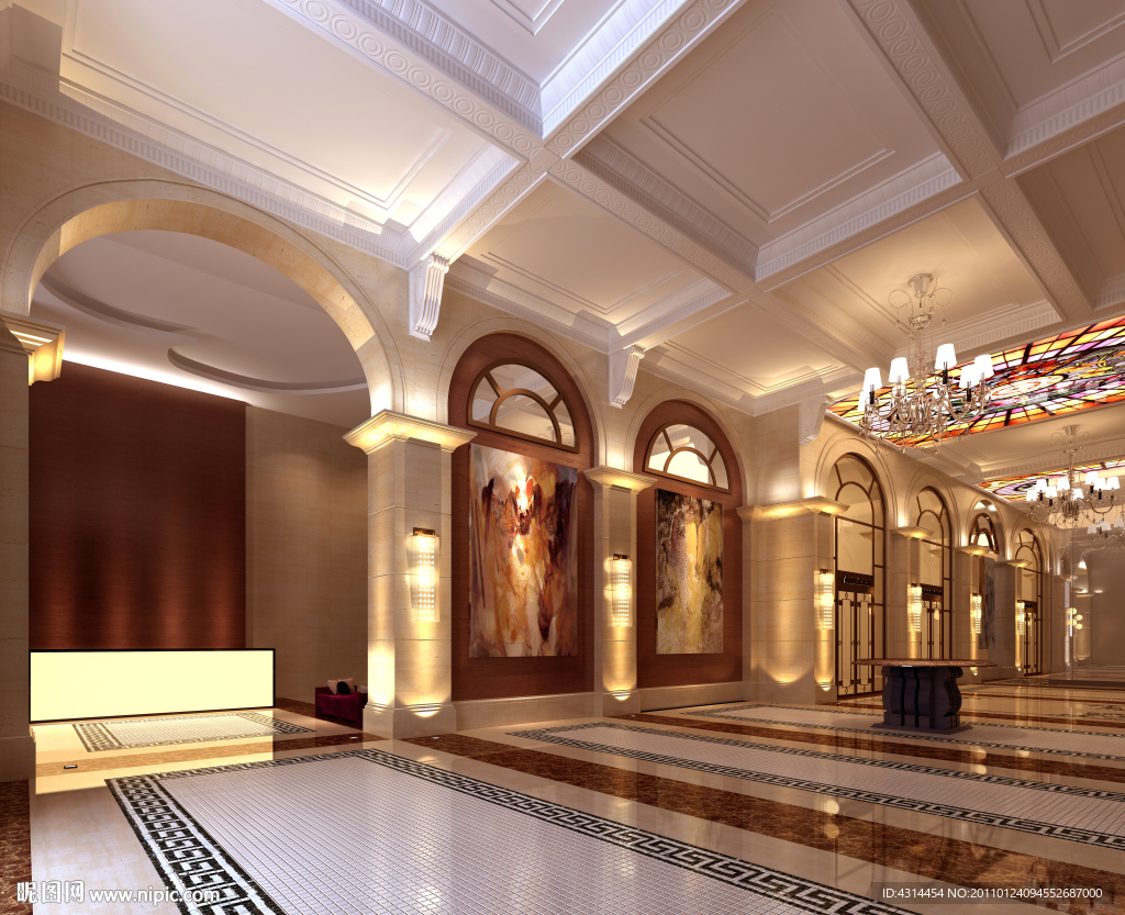 欧式酒店3dmax 模型下载-光辉城市