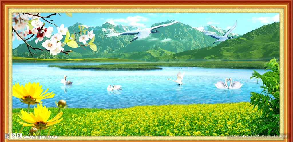 自然风景山水画