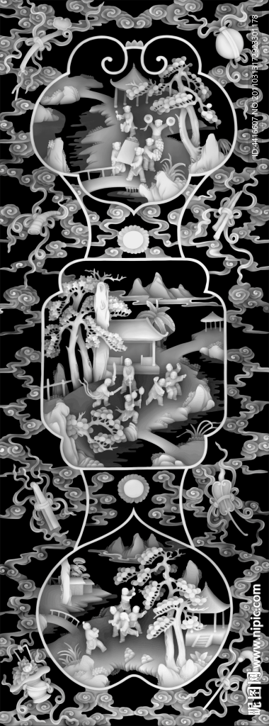 古典花纹浮雕图