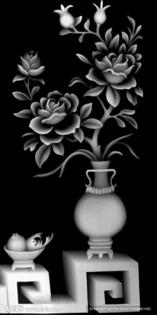 花卉浮雕图