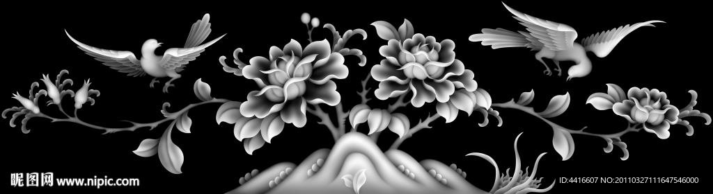 横幅花鸟图