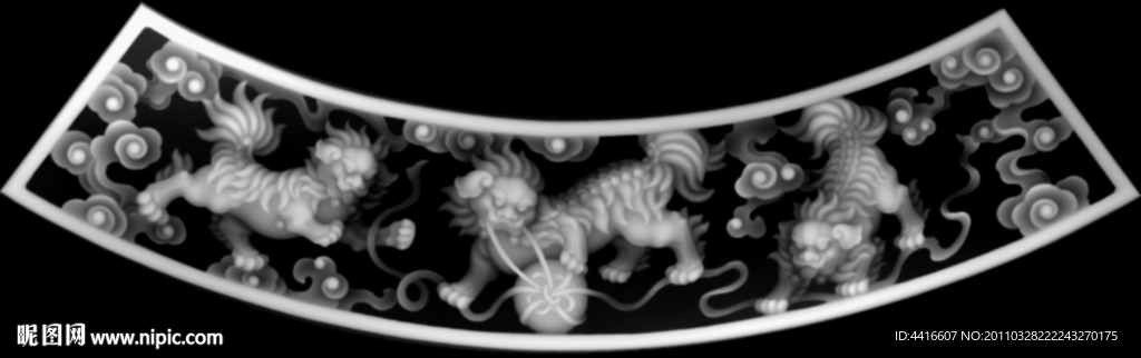 中国狮子浮雕图