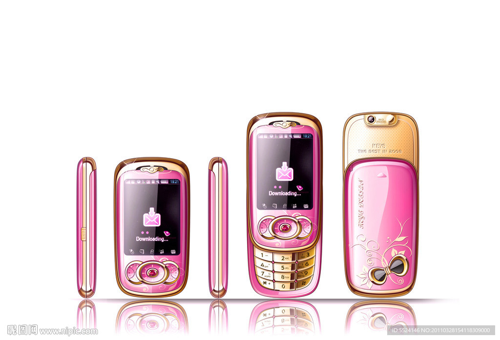 粉红滑盖手机