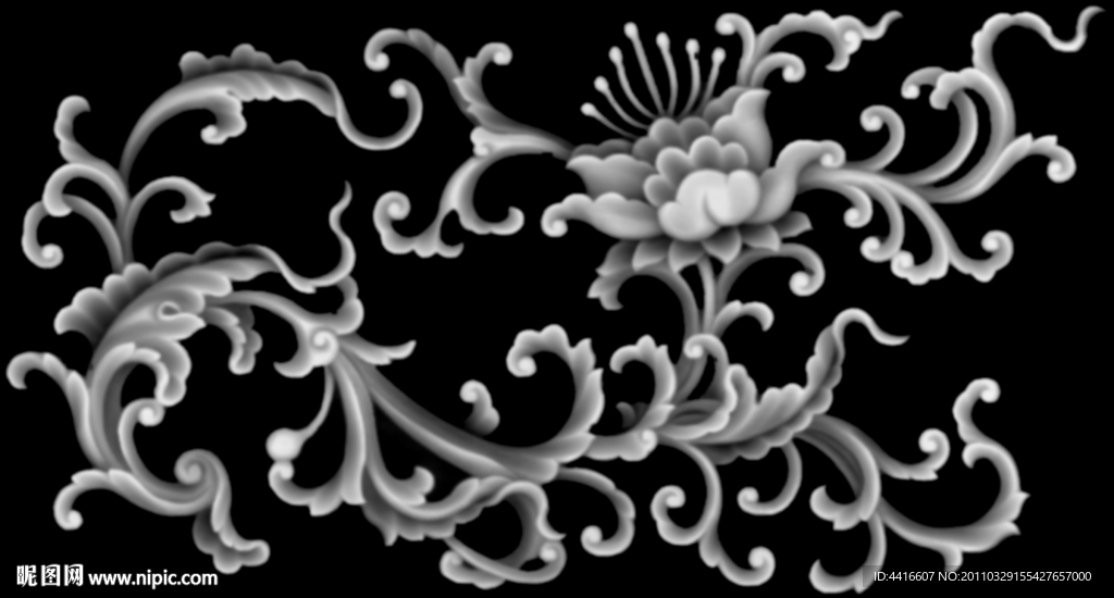 古典花纹浮雕图