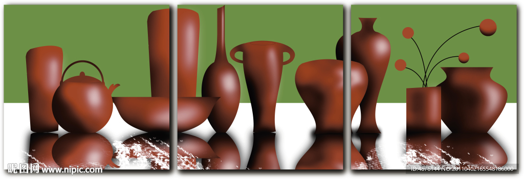 大团结 花瓶 无框画