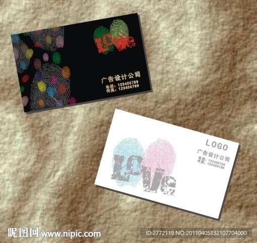大拇指LOVE 黑白名片