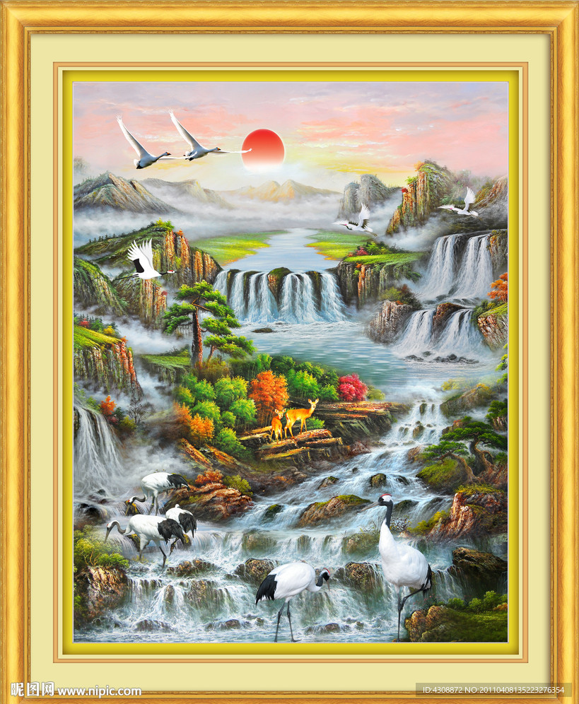 风景油画 漂亮的山水油画