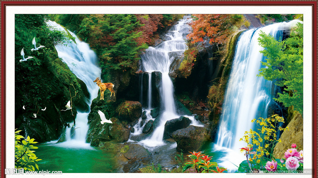 山水画 流水生财