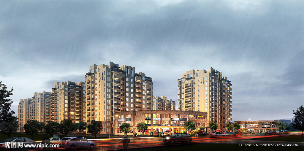 沿街商业雨后黄昏MAX MAP