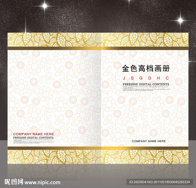 金色花纹画册封面
