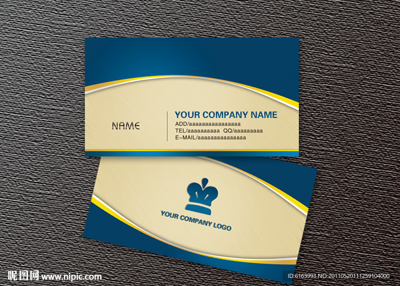 蓝色 质感名片