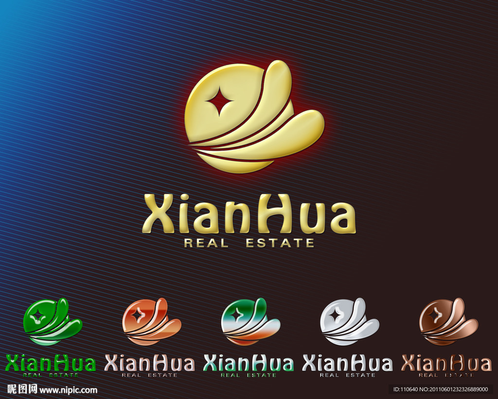 标志 环保企业logo 水晶logo 金属logo