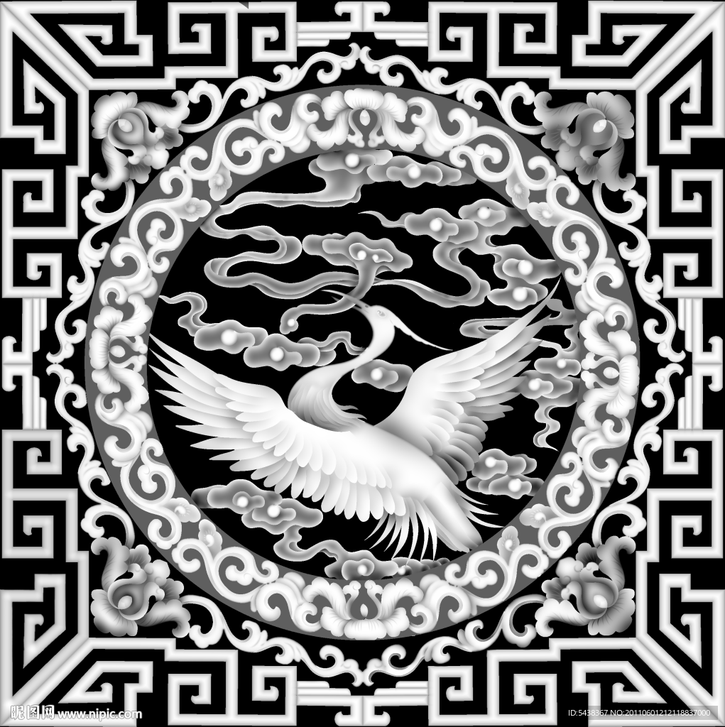 窗花仙鹤献瑞