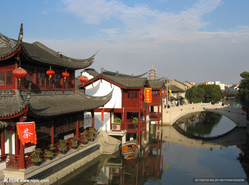 水乡古镇风景 立体画序列图