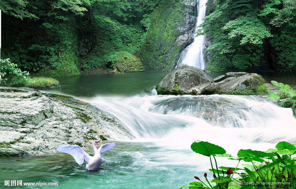 风景小溪溪水立体画序列图