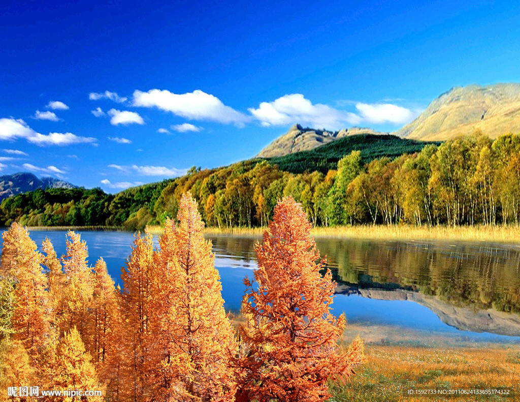 风景碧水蓝天立体画序列图