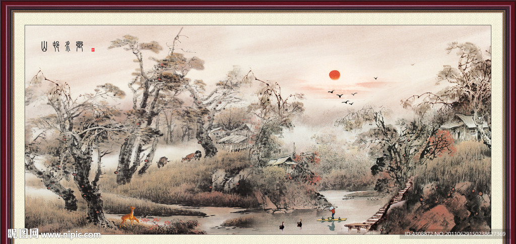 风景画 山村水乡
