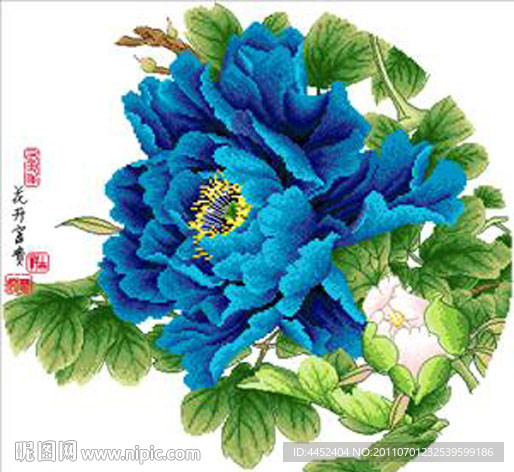 十字绣源文件 凝香蓝 图纸图片