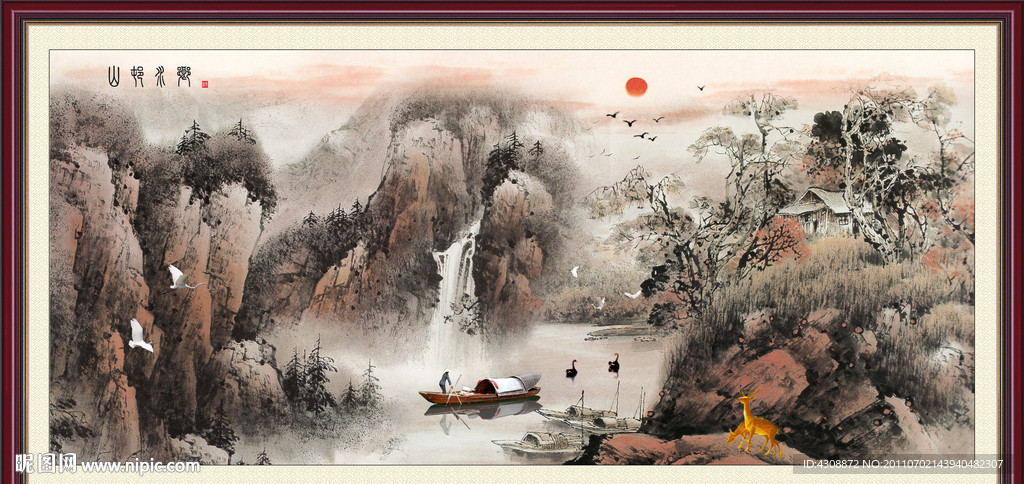 风景画 山村水乡