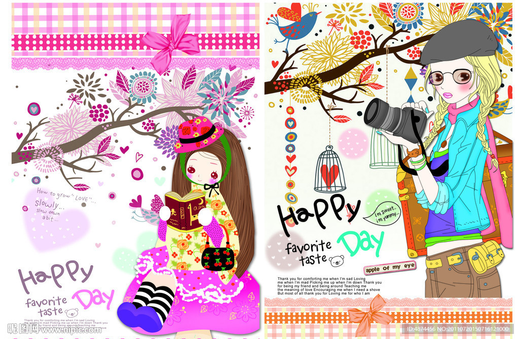 笔记本卡通 韩国卡通 韩国女孩封面